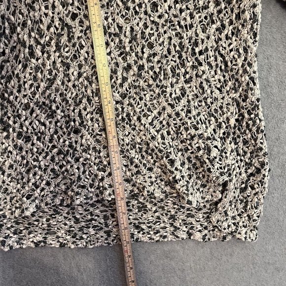 J Jill Sweater Womens Medium Black White Open Knit Popover Pullover Chunky - Picture 8 of 11